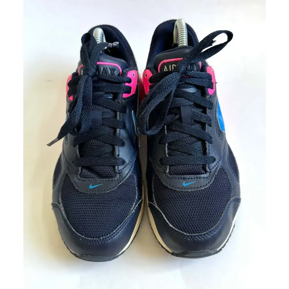 Nike Air Max Sneakers Navy Blue Pink Size Youth 4